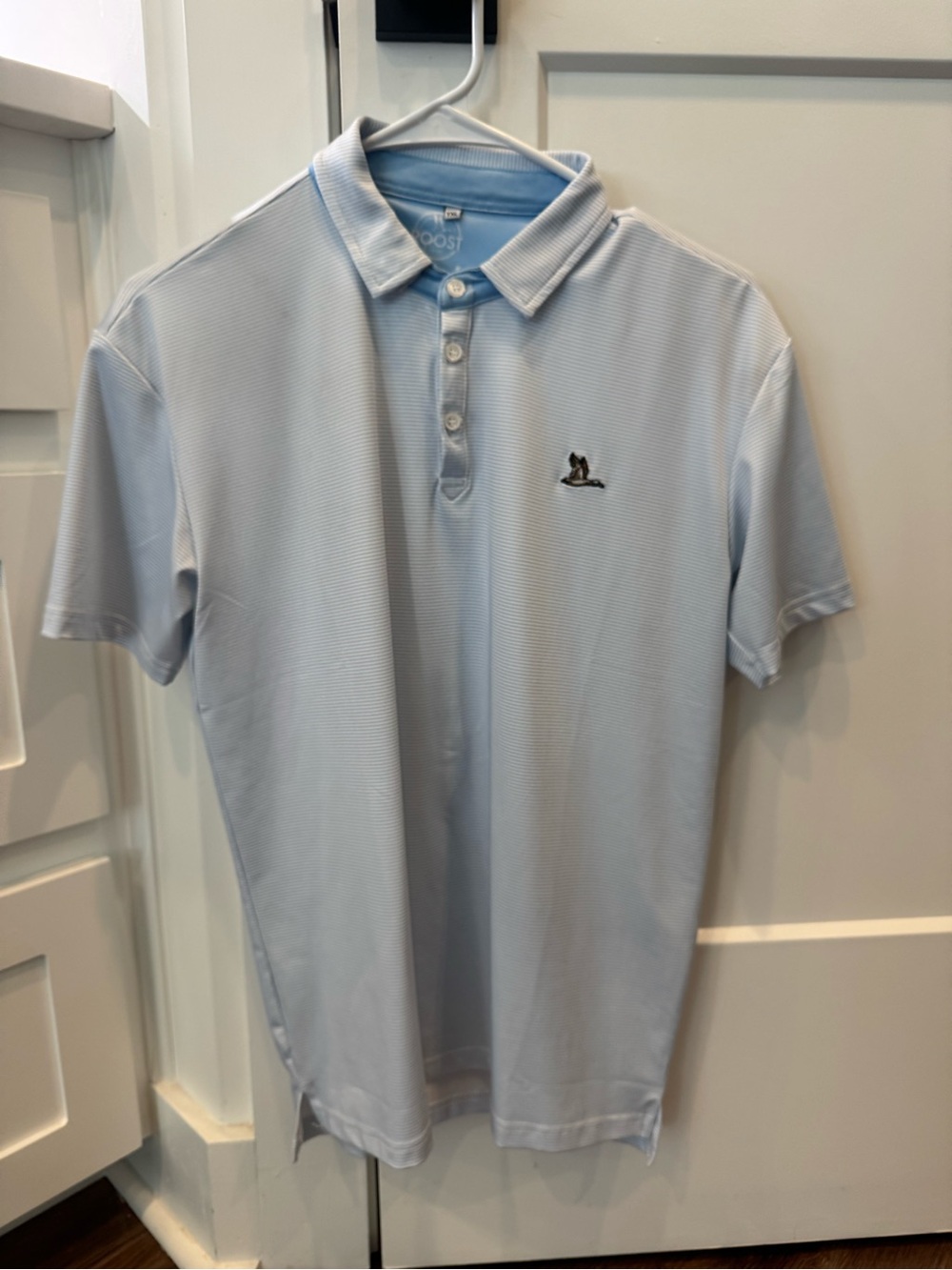 Kids Light Blue Polo with Embroidered Logo - Roost